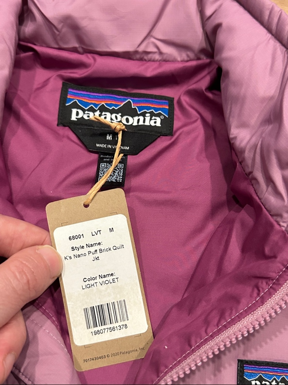 NEW Kids' Nano Puff Brick Quilt Jacket in Light Violet Size Medium - Picture 3 of 11